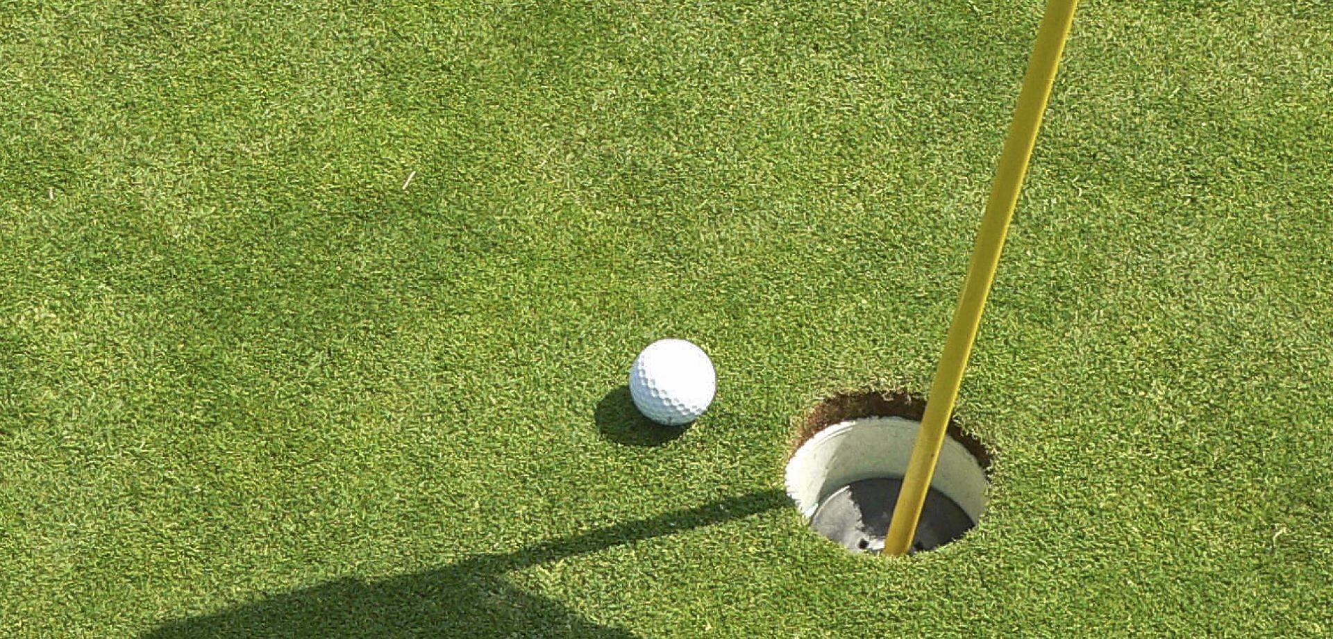 Golf Ball Near the Pin